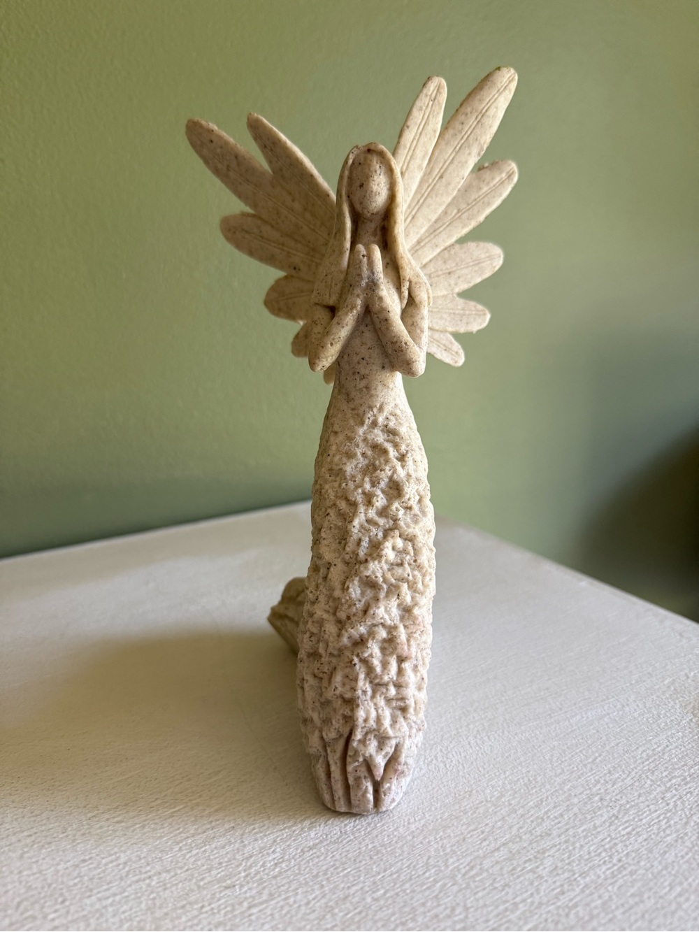 Decorative Cream Sand Angel Sculpture - Home Art Accent